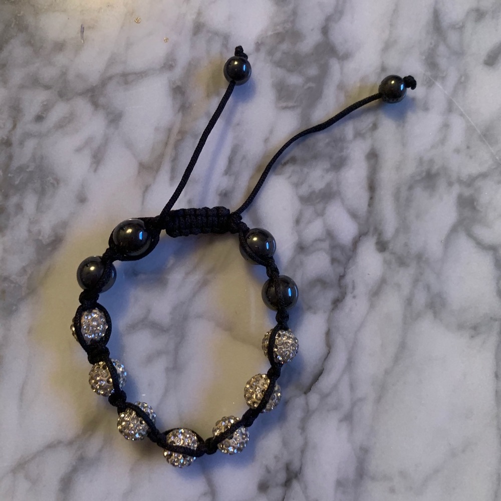 Rhinestone ball adjustable bracelet